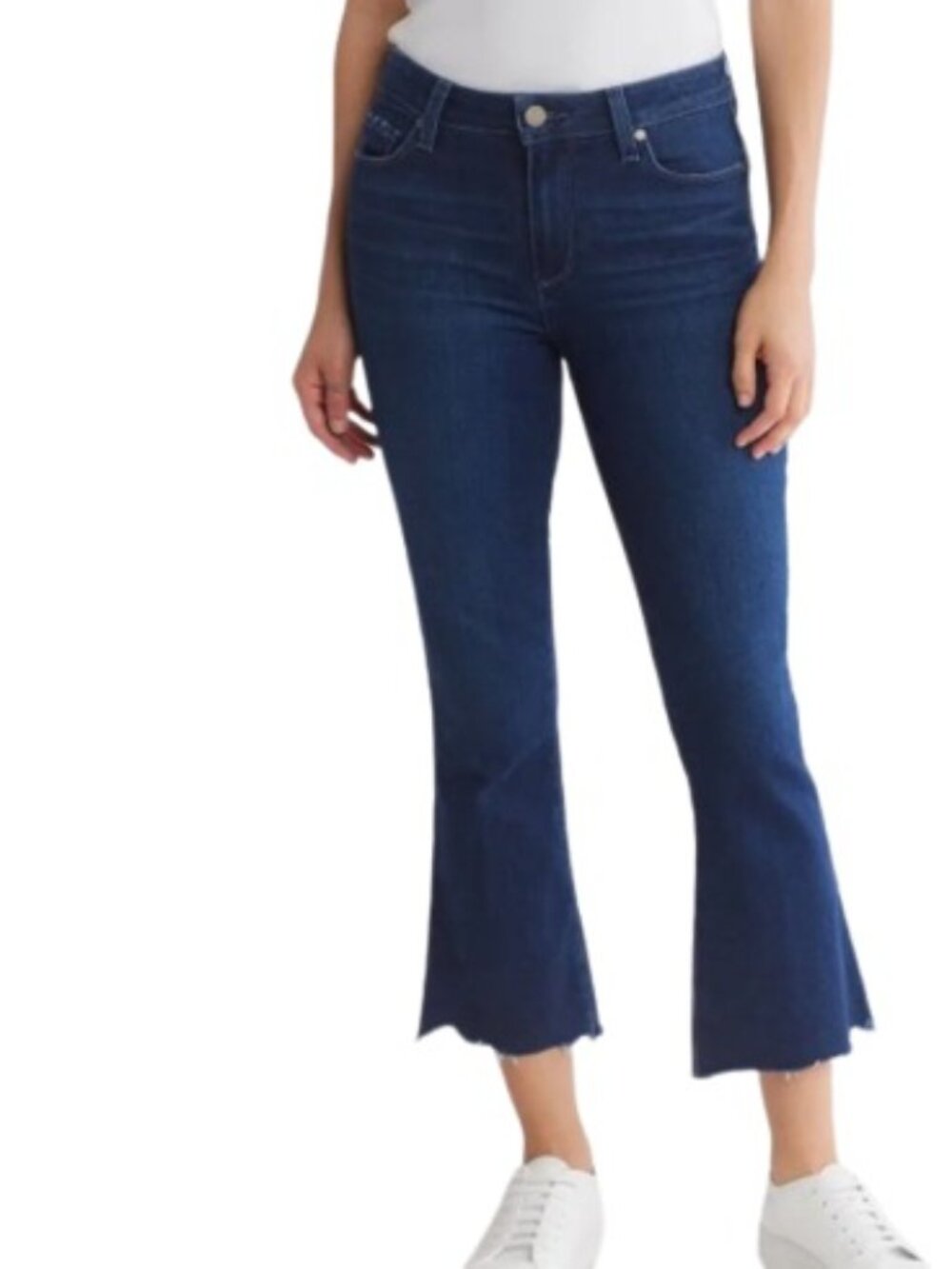 Paige Womens Rory Crop Flare Jeans In Abilene Wash Raw Hems 28